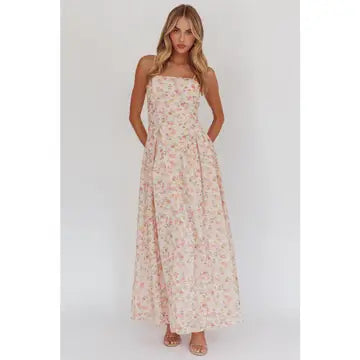 carolina maxi dress Caribbean Blue Scoop Back Knit Maxi Dress-Carolina