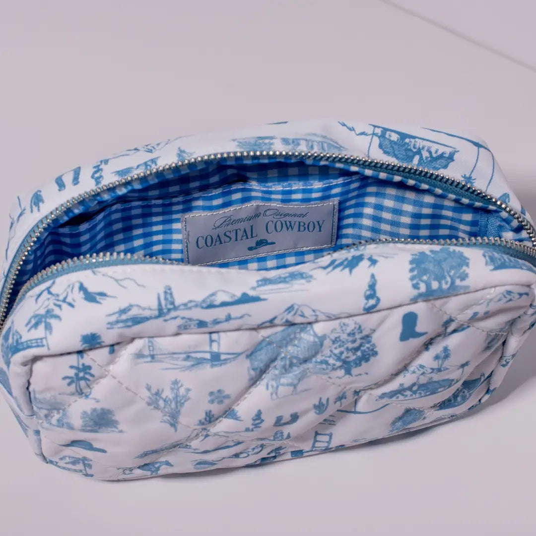 Western Toile Makeup Bag