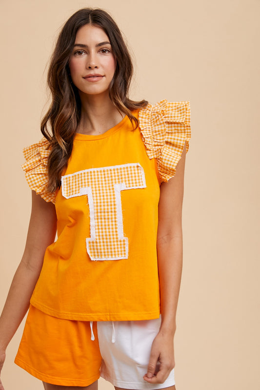 Checkered "T" Top