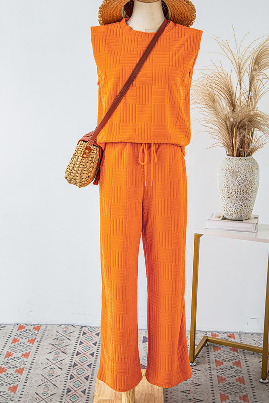 Textured Orange Pants